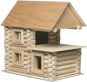 Дървен конструктор - Варио 72 части - Повече от 7 вариации на къщи - макет